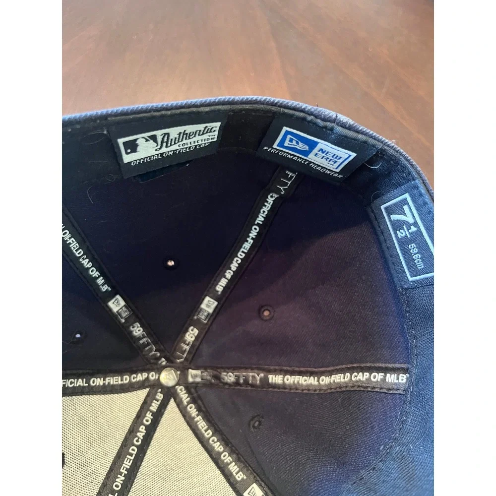 New Era NY Yankees Hat Mens 7 1/2 Navy Excellent 2009 Inaugural Season 59Fifty